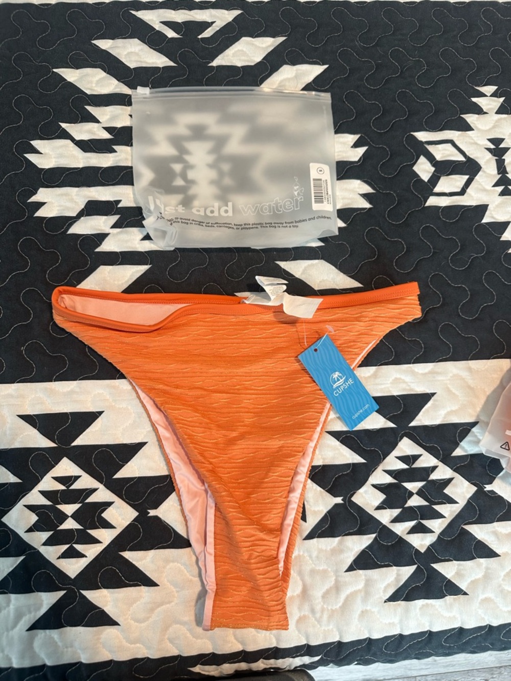 Cupshe Orange Textured Bikini Bottom